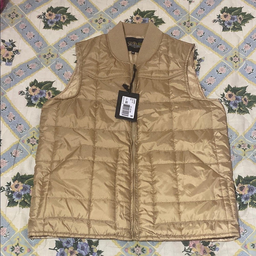 Men's Gold Puffer Vest
